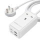 Momax ONEPLUG 65W GaN Extension Cord with USB (US15UKW)